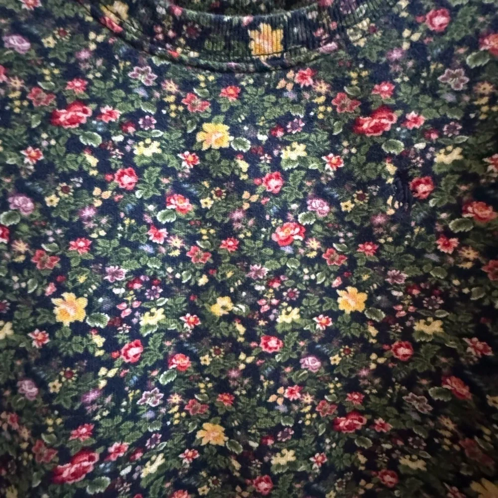 Ralph Lauren Polo Girls Floral Fleece Ruffle Shoulder Sweatshirt 6X